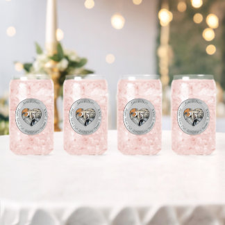 25e zilveren huwelijksjubileum + foto blikvorm glas