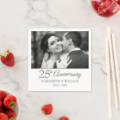 25e Zilveren Huwelijksjubileum Foto Elegant Servet (Insitu)