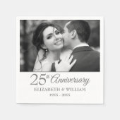 25e Zilveren Huwelijksjubileum Foto Elegant Servet (Voorkant)