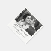 25e Zilveren Huwelijksjubileum Foto Elegant Servet (Hoek)