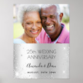 25e zilveren huwelijksjubileum foto welkom poster (Voorkant)