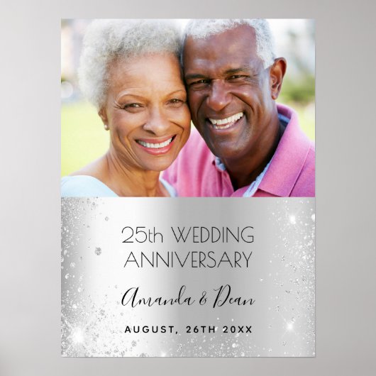 25e zilveren huwelijksjubileum foto welkom poster (Voorkant)