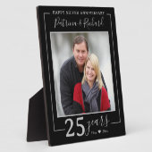 25e zilveren huwelijksjubileum Foto Zwart Fotoplaat (Zijkant)