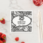 25e zilveren huwelijksjubileum Fun Retro Servet (Insitu)