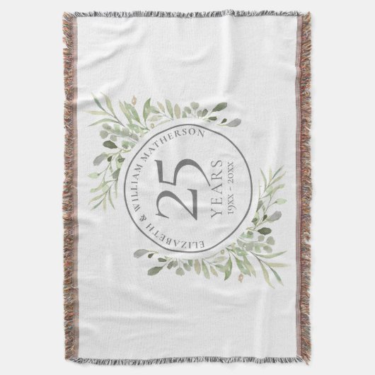 25e zilveren huwelijksjubileum groenvoorziening deken (Voorkant Verticaal)
