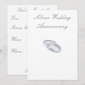 25e zilveren huwelijksjubileum kaart (Voorkant / Achterkant)