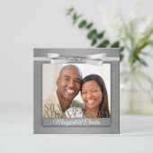 25e zilveren huwelijksjubileum met foto kaart (Staand voorkant)