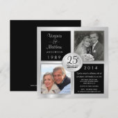 25e Zilveren Huwelijksjubileum met foto's van vroe Kaart (Voorkant / Achterkant)