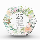 25e zilveren huwelijksjubileum Rozen Guirlande Fotoblokken (Voorkant)