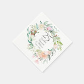 25e zilveren huwelijksjubileum Rozen Guirlande Servet (Hoek)