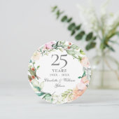 25e Zilveren Huwelijksjubileum Rozen Waterverf Kaart (Staand voorkant)