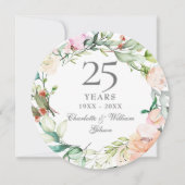 25e Zilveren Huwelijksjubileum Rozen Waterverf Kaart (Voorkant)