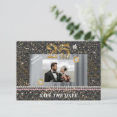25e Zilveren Huwelijksjubileum Save the Date | Fot Kaart (Staand voorkant)