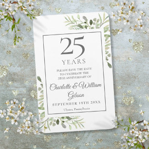 25e Zilveren Huwelijksjubileum Save the Date Groen Magneet