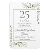 25e Zilveren Huwelijksjubileum Save the Date Groen Magneet (Verticaal)