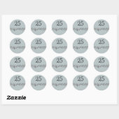 25e Zilveren Huwelijksjubileum Stickers (Vel)