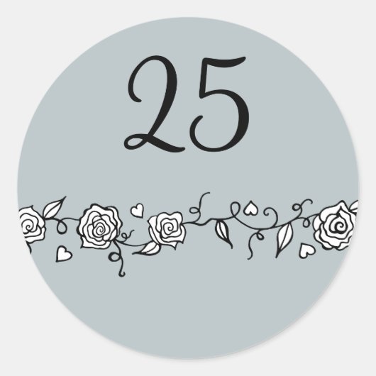 25e Zilveren Huwelijksjubileum Stickers (Voorkant)