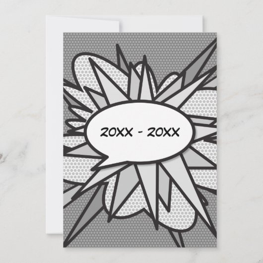 25e zilveren huwelijksjubileum stripboek Pop Art Kaart (Achterkant)