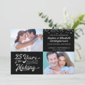 25e Zilveren Huwelijksjubileum Then & Now Foto's C Kaart (Staand voorkant)