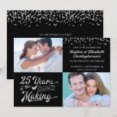 25e Zilveren Huwelijksjubileum Then & Now Foto's C Kaart (Voorkant / Achterkant)