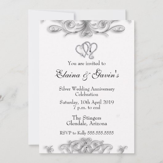 25e Zilveren Huwelijksjubileum Uitnodiging (Voorkant)