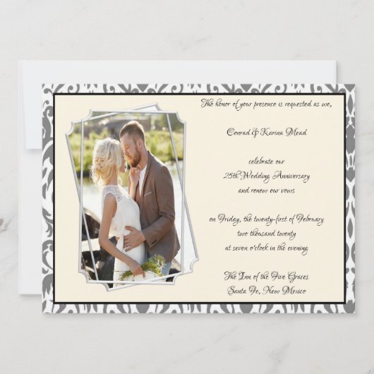 25e Zilveren Huwelijksjubileum Viering Kaart (Voorkant)