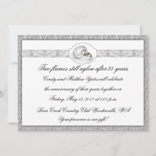 25e zilveren huwelijksjubileum viering kaart (Voorkant)