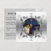 25e zilveren huwelijksjubileum Voeg foto toe Kaart (Voorkant / Achterkant)