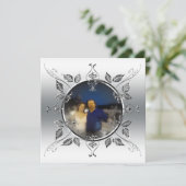 25e zilveren huwelijksjubileum Voeg foto toe Kaart (Staand voorkant)