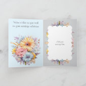 25e Zilveren Jubilea bloemen grijs blauw Kaart (Binnen)