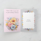 25e Zilveren Jubilea bloemen grijs roze Kaart (Binnen)