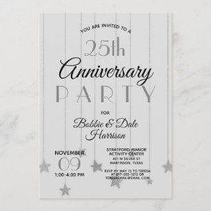 25e Zilveren Jubileum Aangepaste Evenement Feestje Kaart