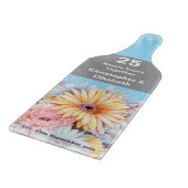 25e zilveren jubileum bloemenblauw snijplank (Hoek)