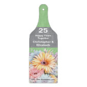 25e zilveren jubileum bloemengroen snijplank (Voorkant)