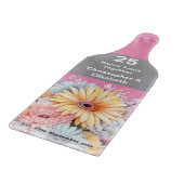 25e zilveren jubileum bloemenroze snijplank (Hoek)