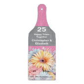 25e zilveren jubileum bloemenroze snijplank (Voorkant)