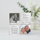 25e Zilveren Jubileum Hart Foto Uitnodigingen (Staand voorkant)