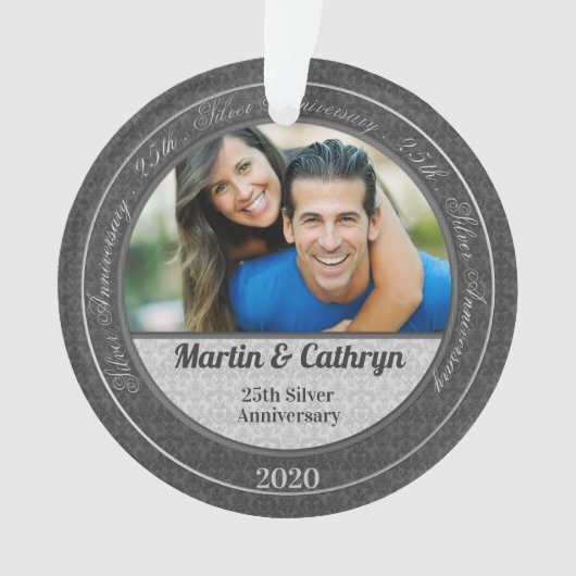 25e zilveren Jubileum met kerstmis Ornament (voorkant)