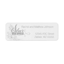 25e zilveren Jubileum met witte rozen