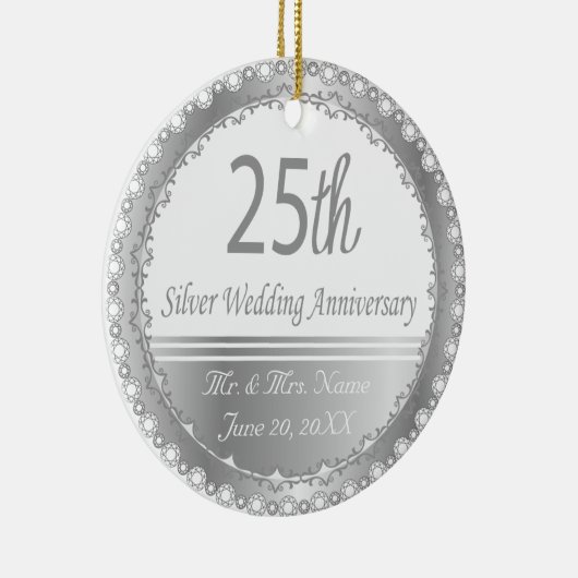 25e Zilveren Jubileum ontwerp Keramisch Ornament (Rechts)