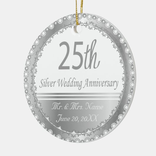 25e Zilveren Jubileum ontwerp Keramisch Ornament (Links)