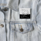 25e Zilveren Jubileum ontwerp Vierkante Button 5,1 Cm (In situ)