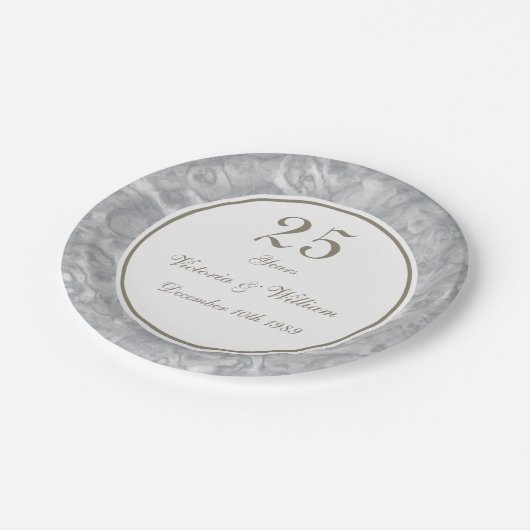 25e Zilveren Jubileum Papier Bord (Gekanteld)