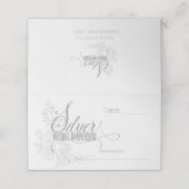 25e zilveren Jubileum partij met witte rozen Plaatskaartje (Buitenkant ongevouwen)