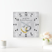 25e Zilveren Jubileum Rings Vierkante Klok (Huis)