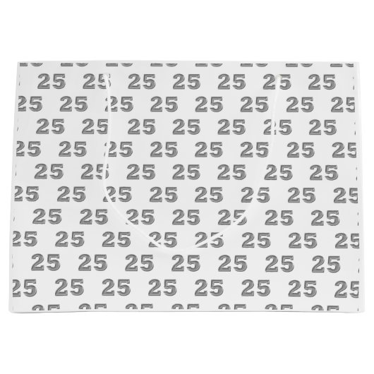 25e zilveren Jubileum verjaardagsgeschenktassen Large Cadeautasje (Voorkant)