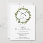 25e zilveren jubileum verrassingsfeestguirlande kaart (Voorkant)