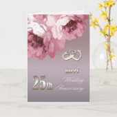 25e Zilveren Jubileum Wenskaarten Kaart (Gele Bloem)