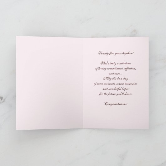 25e Zilveren Jubileum Wenskaarten Kaart (Binnen)