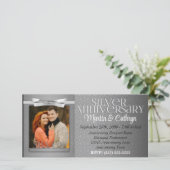 25e zilveren jubileumfeest uitnodiging foto (Staand voorkant)